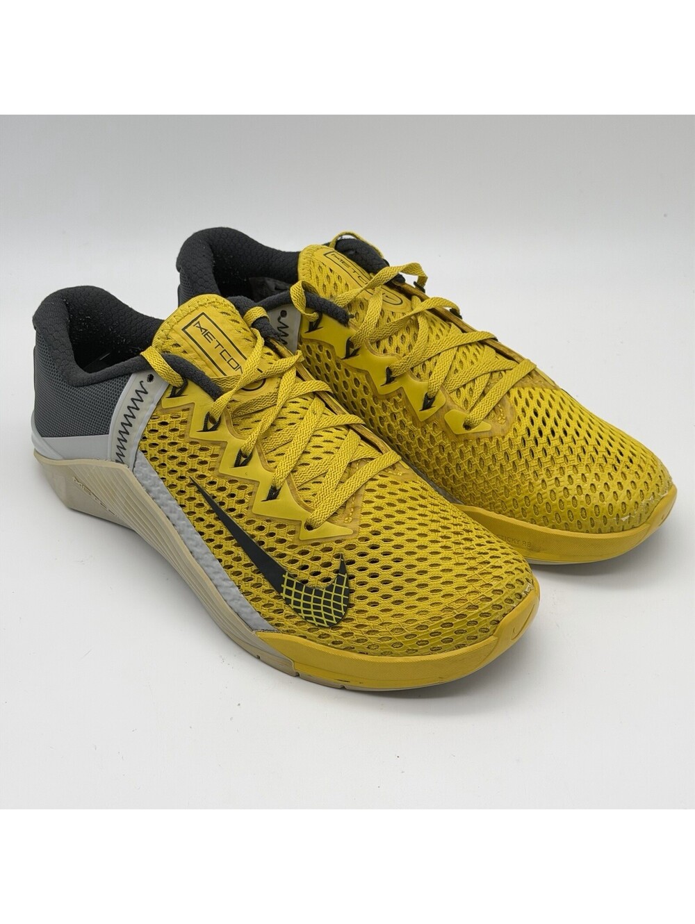 Nike Metcon 6 Mens Size 8 Bright Citron Yellow Gym Training Shoes CK9388-707